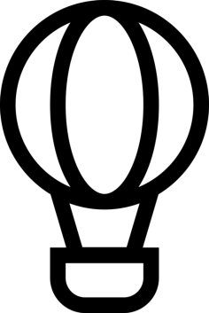Hot Air Balloon Baby Toy Outline Icon Svg Set, Free Vectors File